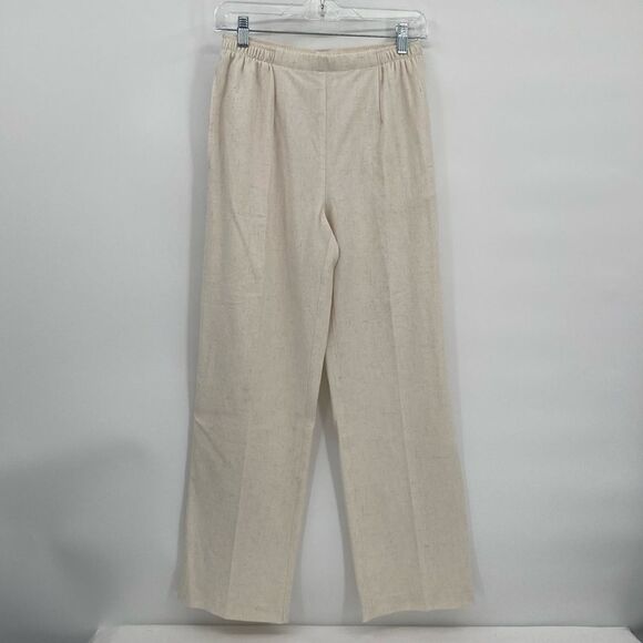 Draper's and Damon's Petites Beige Elastic Waist Straight Leg PS Petite Small - Picture 1 of 9